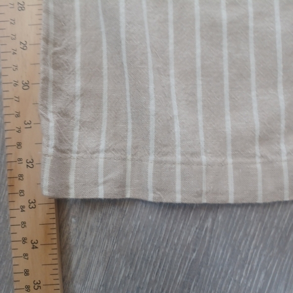 Revamped Linen Pants Womens Large 30X33 Beige Striped Lightweight Boho Beach - Picture 7 of 12